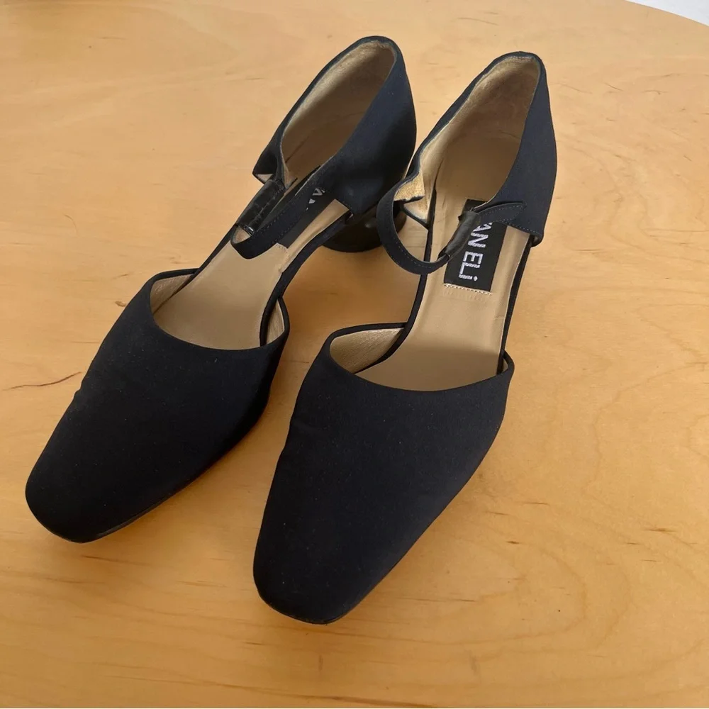Vaneli Matte Navy Blue Heels Mary Jane Square Toe Size 7.5 - Picture 3 of 7